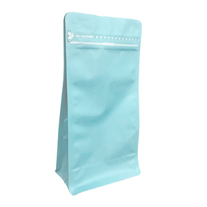 Papel de aluminio con acabado mate de primera calidad, 8 sellos laterales, fondo plano impreso personalizado, bolsa de café de 4 oz con válvula y cremallera - Product Image 1