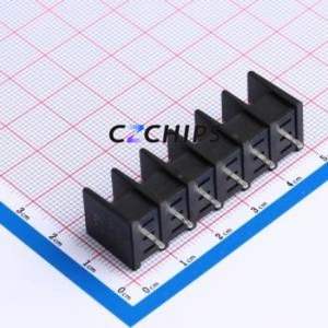 MX25C-7.62-06P-BK01-Cu-S-A Barrier Terminal Block Through hole,P=7.62mm Connector Two Sides 7.62mm 1x6P Straight Pin - Product Image 2