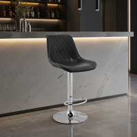 Tabouret de bar moderne à hauteur réglable avec cadre en métal rembourré pour bar à domicile, cuisine, extérieur, hôtel et salon