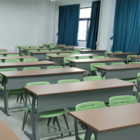Banc en alliage d'aluminium en bois pour salle de classe 3 étudiants