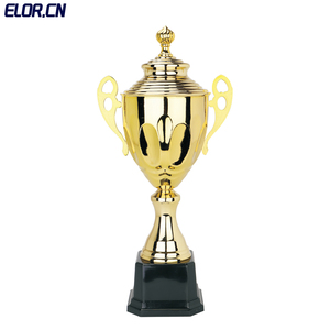 Copa de trofeo chapada en oro de tamaño B de mundo pequeño de alta calidad, Premio Mundial de oro y plata para regalos de bienvenida, cristal de Metal y plástico