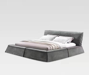 เตียงกำมะหยี่แคลิฟอร์เนีย-200x220ซม. ไม้ยึดคืนเรียบง่ายทันสมัย - Product Image 5