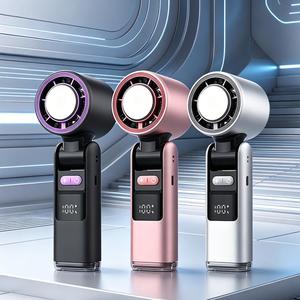 0728 Top Selling 2-in-1 Hand Held & Desktopled <b>Fan</b> Three Speed Options Foldable <b>Mini</b> Rechargeable Wearable - Product Image 2