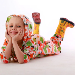 Combinaisons de pluie en polyester 210T personnalisées de jolis motifs de dessins animés combinaisons étanches à <span class=keywords><strong>la</strong></span> poussière pour les tout-petits filles <span class=keywords><strong>et</strong></span> garçons - Product Image 2