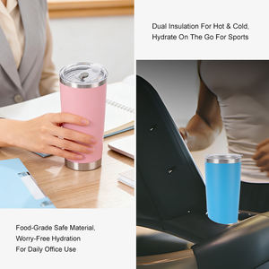 Gobelet isotherme sous vide de 20 oz avec couvercle, idéal pour les voyages, les trajets quotidiens et l'utilisation par les étudiants - Product Image 6