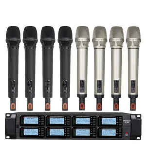 ST-808 kablosuz mikrofon sistemi UHF profesyonel mikrofon 8 kanal dinamik profesyonel 8 el Karaoke sahne KTV