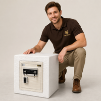 Caja Fuerte Electrónica de Acero con Teclado Digital, Cerradura con Contraseña y Llave de Emergencia para Hotel, Oficina y Hogar