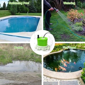 Bomba Sumergible Portátil para Cubierta de Piscina AgiiMan DL-6807 850 GPH, Manguera de Drenaje de 16 Pulgadas, Cable de Alimentación de 25 Pulgadas, 3 Adaptadores, Verde - Product Image 4