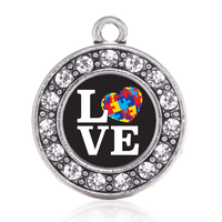 Métal Écologique Bling Strass Ruban Sensibilisation Enseigner L'amour Autisme Puzzle Pièce Charme Pendentifs pour la Fabrication de Bijoux