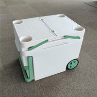 Table de refroidissement à roues en plastique portable pliable pour camping en plein air