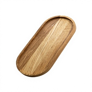 Plateau et assiette rectangulaires en bois massif, design luxueux fait main, écologiques, de qualité alimentaire, pour la décoration de la maison, cuisine rustique - Product Image 1