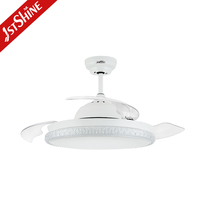 1stshine ventilateur de plafond led 42 pouces moteur cc économie d'énergie silencieux intérieur ventilateur de plafond rétractable lumière