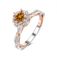 Vente en gros d'anneaux en argent sterling 925 avec moissanite multicolores, anti-ternissement, pour fiançailles, mariage, mariée, fournitures de bijoux personnalisés