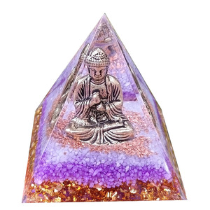 Statue de Bouddha, pyramide en cristal, résine époxy, décoration de la maison, ornement de bureau, cadeau - Product Image 5
