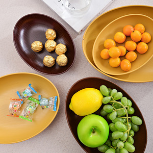 ชามพลาสติกรูปวงรีลายไม้ สำหรับใส่ผลไม้ ขนม ใช้ในงานปาร์ตี้ - Product Image 2