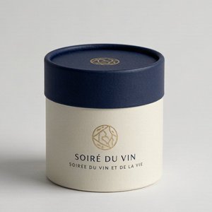 Custom Blue Cardboard Paper Tube Packaging Luxury Cylinder Gift <b>Box</b> for Cosmetics Candles Skincare Products - Product Image 1