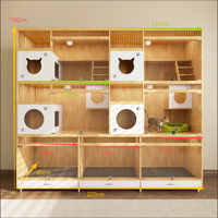 Maison pour animaux de compagnie en bois massif écologique, moderne, petite, respirante, pliable, tendance, cage pour chats et chiens, intérieur, toutes saisons