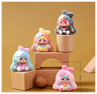 Figurines d'animaux miniatures en peluche de dessin animé pour bébé, trois lapins, vente en gros, boîte mystère, sac surprise, capsule jouet en gros