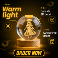 Boule de cristal 3D sculptée sur mesure avec base LED, cadeau personnalisé en forme de dessin animé, idéal pour la décoration intérieure - Fabrication Small Bridge