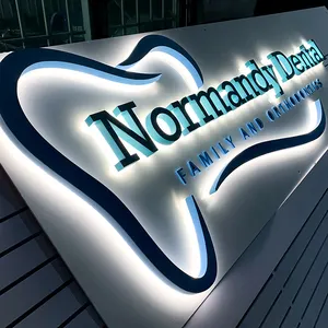 Led Backlit Sign High Quality Custom LED Letter Sign Stainless Steel Backlit Logo Sign LED Letter Light Business Signage