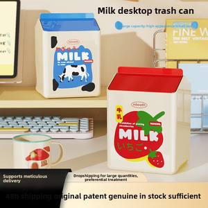 Poubelle de bureau à couvercle pivotant, mini table basse avec couvercle, poubelle mignonne pour voiture, chambre ou comptoir avec support pour téléphone portable - Product Image 2