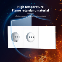 Interruptores y Enchufes de Pared WESA Ultrafinos con Botón Pulsador de 1/2/3 Vías, Enchufe Europeo de 1/2 Vía, Combinación Libre, Diseño Moderno de Lujo
