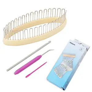 1 Set calzini per tessitura telaio per maglieria estensori in acciaio Kit gancio per calzino sciarpa cappello Weaver ago cucito accessori per utensili per maglieria