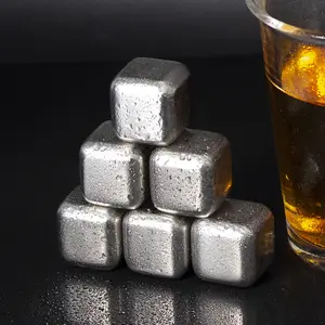 Oem Metalen Cubes Whisky Rotsen Chilling Stones Rvs Food Grade 4/6/8 Stuks Ijsblokjes Set Met Clip