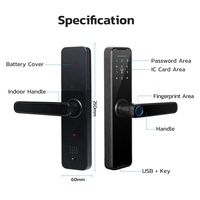 Serrure de porte intelligente Auvinx, serrure numérique intelligente Tuya WIFI TTLock, empreinte digitale, mot de passe, carte, appartement, bureau, serrures biométriques