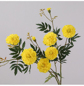 Flores Artificiales de Caléndula de 3 Cabezas, Pequeñas Flores Artificiales Frescas para Decoración del Hogar, Sala de Estar, Dormitorio, Mesa, Boda, Fiesta, Decoración Rústica - Product Image 5