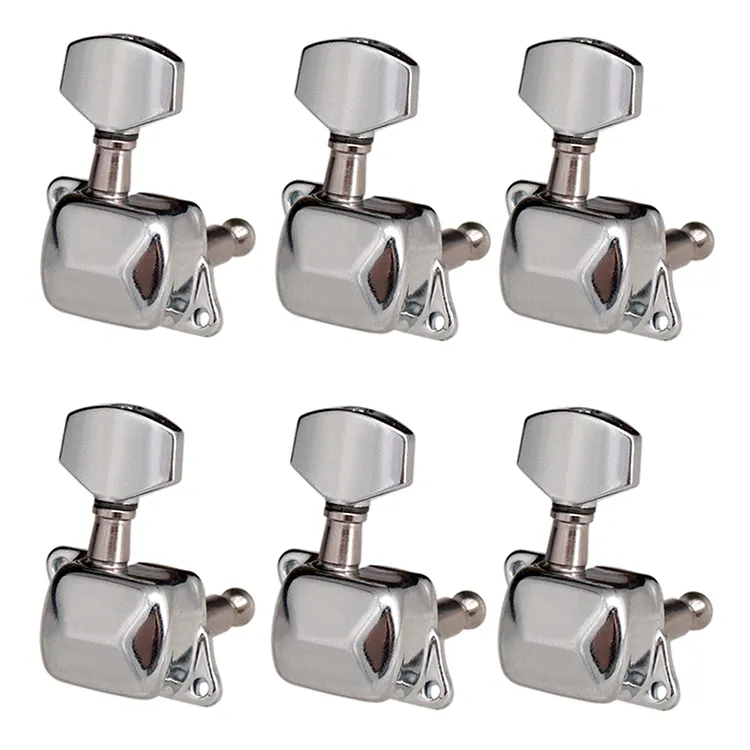 Semi-Closed Electric Acoustic Guitar Tuning Peg Tuner Machine Head Tuning Key 3L3R 6 in line Guitar Replacement Parts