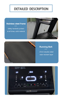 Tapis roulant électrique professionnel commercial, moteur AC6.8HP, écran LED, test de fréquence cardiaque, équipement de fitness aérobie pour salle de sport commerciale
