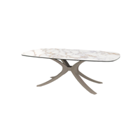 Ensemble de tables basses en céramique modernes, table de salon de luxe, mobilier haut de gamme pour la maison, structure stable pour hôtel et appartement