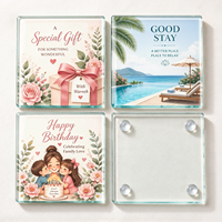Sous-verres en verre vierges de style européen, ronds et carrés, transparents, écologiques, pour sublimation