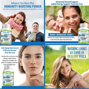 Premium Sea <strong>Moss</strong> Plus Capsules 60 Vegetarian Capsules for Thyroid &amp; Immunity - Product Image 2