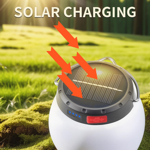 Lanterne de camping LED rechargeable pour le jardin et le travail en extérieur, avec charge solaire et USB-C, lampe portable à suspendre - Product Image 3