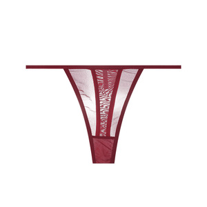 Tanga de malla transparente sexy para mujer al por mayor, lencería de tiro bajo con tirantes finos, transpirable, transparente, tallas grandes, ropa interior para mujer - Product Image 1