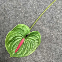 Fleur décorative artificielle Anthurium rouge en plâtre souple, style palmier, moderne, écologique, réutilisable, accessoire photographique
