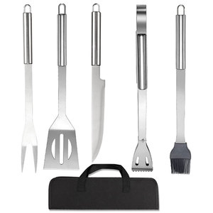 Accessori completi per Barbecue <span class=keywords><strong>Set</strong></span> di strumenti per Barbecue 5 pezzi <span class=keywords><strong>Set</strong></span> di strumenti per griglia per Barbecue per Barbecue all'aperto utensili per Barbecue da campeggio - Product Image 6