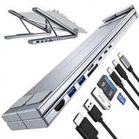 Docking Station Portabel Berkualitas Tinggi 8 in 1 Tipe-C USB Hub dan Stand Laptop 8 Port dengan Docking Station untuk Laptop Macbook