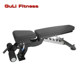 Guli Bangku Fitness FID OEM, Peralatan Gym Turun Miring, Latihan Dumbbell Bangku dengan Inti Roda, Papan Duduk