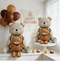 Ballons en aluminium en forme d'ours en peluche mignon tenant un petit ours pour la Saint-Valentin, les mariages, les baby showers, les décorations de fête et les arrière-plans - Vente en gros