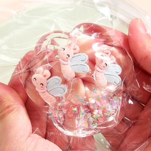 Kawaii Crystal Jelly Seven-Spot Ladybug Cat Paw TPR Squishy Toy Stress Relief Decompression <b>Gift</b> for Kids Adults Squeeze Toy Toy - Product Image 4