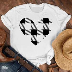 Vendita diretta della fabbrica estate Vintage retrò <span class=keywords><strong>donna</strong></span> O-College oversize <span class=keywords><strong>t</strong></span>-<span class=keywords><strong>shirt</strong></span> tema natalizio stampato con decorazione a bottone - Product Image 2