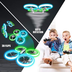 Q9s Mini Drone Độ Cao Giữ Không Đầu Chế Độ Quadcopter Màu Xanh & Màu Xanh Lá Cây <span class=keywords><strong>LED</strong></span> Cánh Quạt Bảo Vệ Đầy Đủ Kid Điều Khiển Từ Xa Đồ Chơi Drone - Product Image 4
