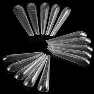 70 Uds. Moldes de Uñas Dobles Largos de Gran Tamaño, Sistema de Uñas de Plástico, Molde Superior para Extensión, Construcción Rápida, Puntas de Manicura para Salón, Personalizables - Product Image 5