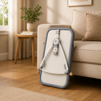 Lit de bébé portable multifonctionnel en métal au design européen moderne de luxe avec ensemble de literie pour bébés et enfants, idéal pour salon et salle à manger