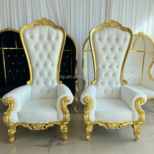 Meubles d'hôtel modernes, canapé royal en forme de trône, design luxueux, dossier haut, chaises de trône dorées bon marché - Product Image 3
