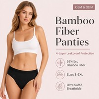 Culottes menstruelles jetables pour femmes en bambou, 4 couches, anti-fuites, absorbantes, à usage unique