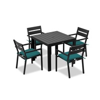 Meubles de jardin en aluminium de haute qualité, table carrée 4 places, chaise de jardin, mobilier d'extérieur